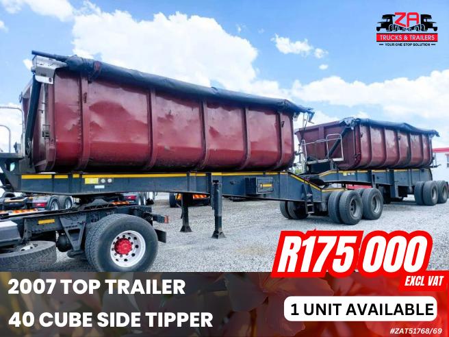 2007 TOP TRAILER 40 CUBE SIDE TIPPER #768