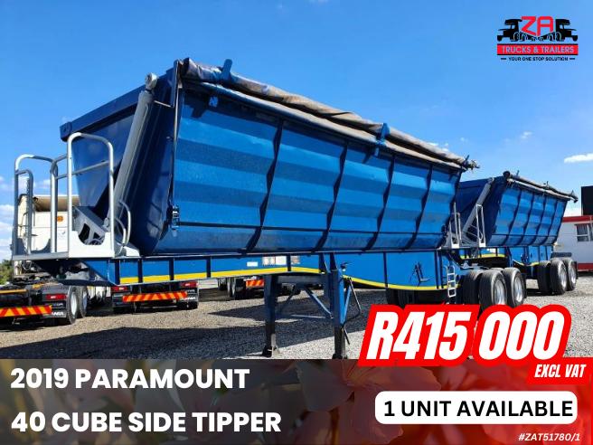 2019 PARAMOUNT 40 CUBE SIDE TIPPER #780