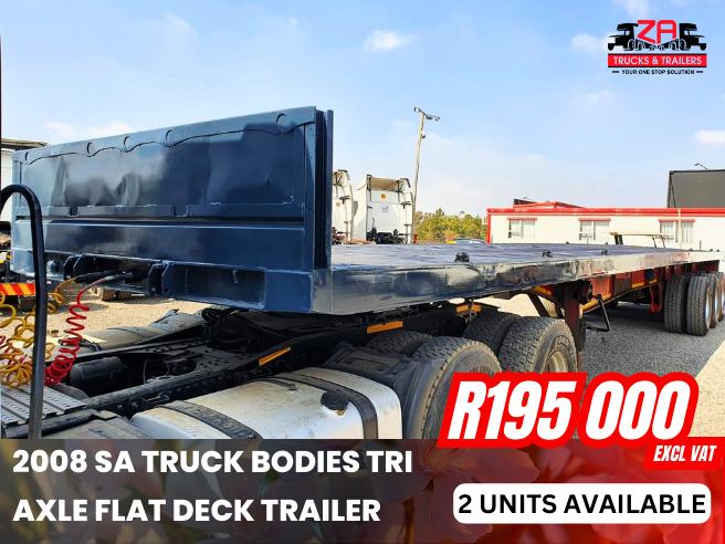 2008 SA TRUCK BODIES TRI AXLE FLAT DECK TRAILER #084