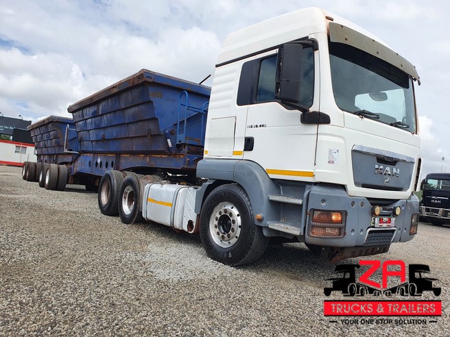 2008 AFRIT 40 CUBE SIDE TIPPER & 2014 MAN TGS26.440