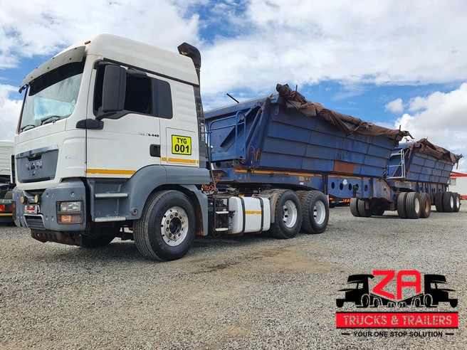 2008 AFRIT 40 CUBE SIDE TIPPER & 2014 MAN TGS26.440